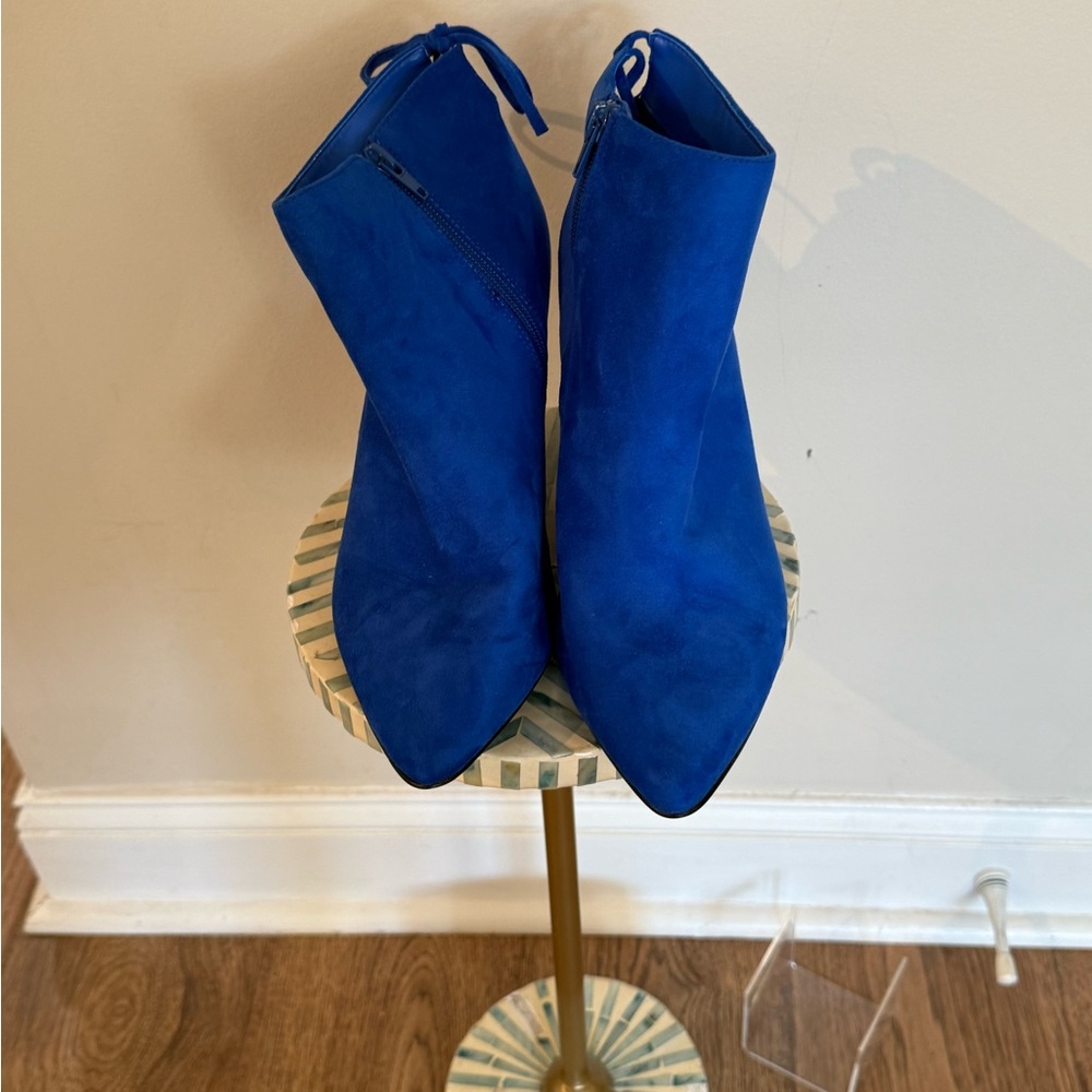 Ankle Booties Kitten Stiletto Bowtie Strappy Fall Dress Boots Shoes Blue